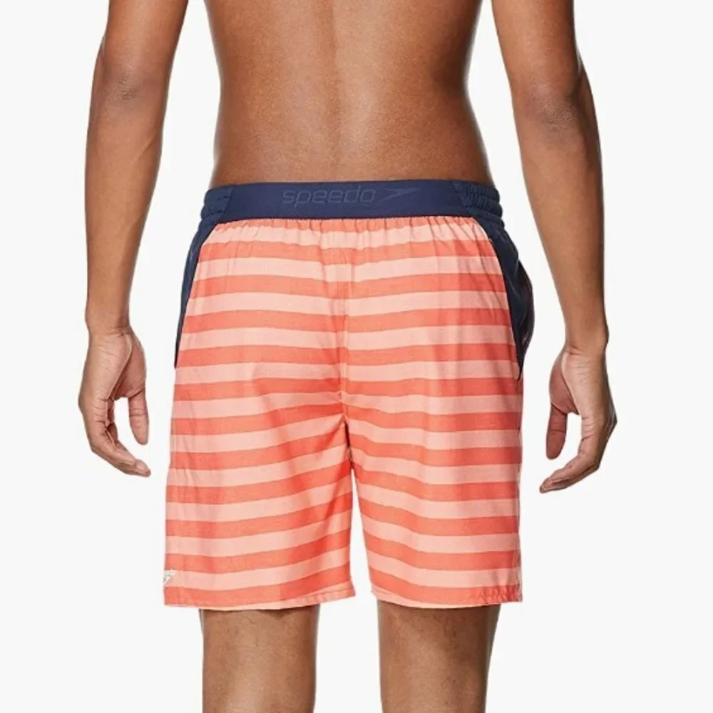 Speedo Men's Swim Trunk Mid Length Redondo Printed, Hot Coral, XXL